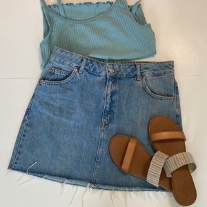Topshop moto denim mini skirt